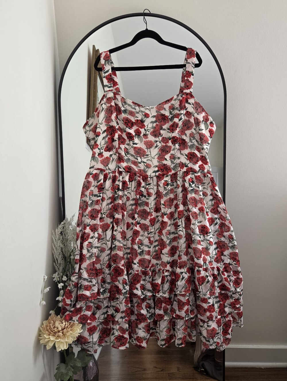 JessaKae Harper Dress with Red Rose Print